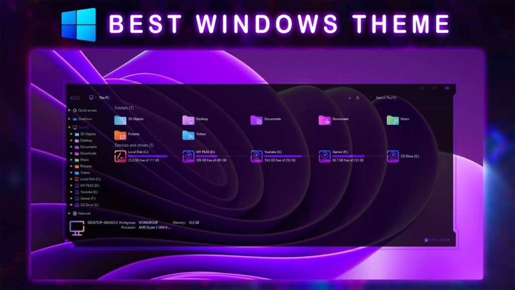 A collection of 2024’s most popular window themes showcasing modern and classic designs.